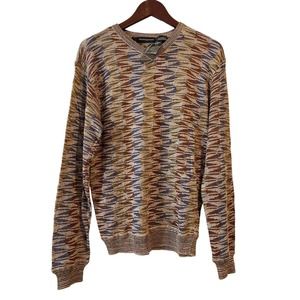 Vintage Jhane Barnes New Mori 80s Sweater Mens S Colorful Silk Blnd Coogi Style